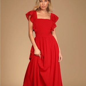 Lulu’s Floor Length Red Dress